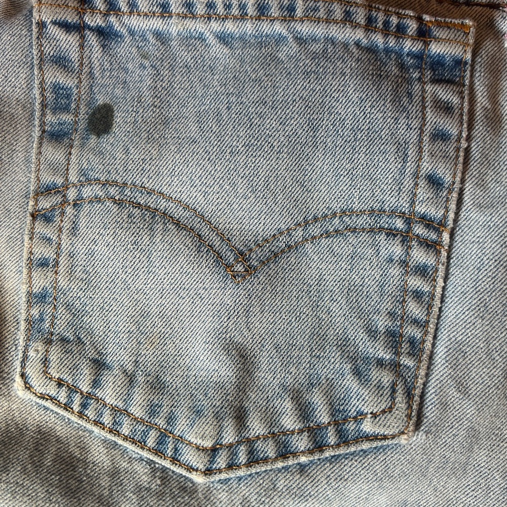 Handmade A-Line Denim Skirt with Cherry Blossom patches and Zipper Closure. - Picture 5 of 14